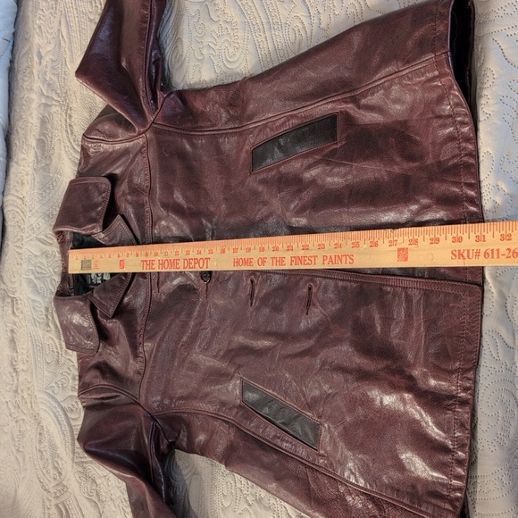Roots Vintage Burgundy Leather Coat 8 - Picture 7 of 9